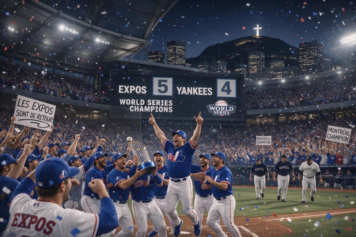 Montréal remporte la série mondiale! Expos 5, Yankees 4
